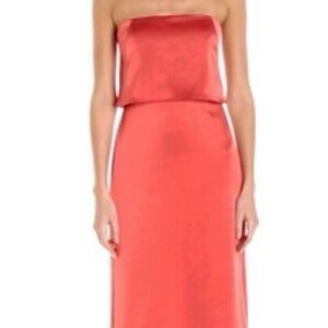 Halston Heritage Strapless Coral Dress